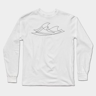 Sea Waves - One line art - W3 Long Sleeve T-Shirt